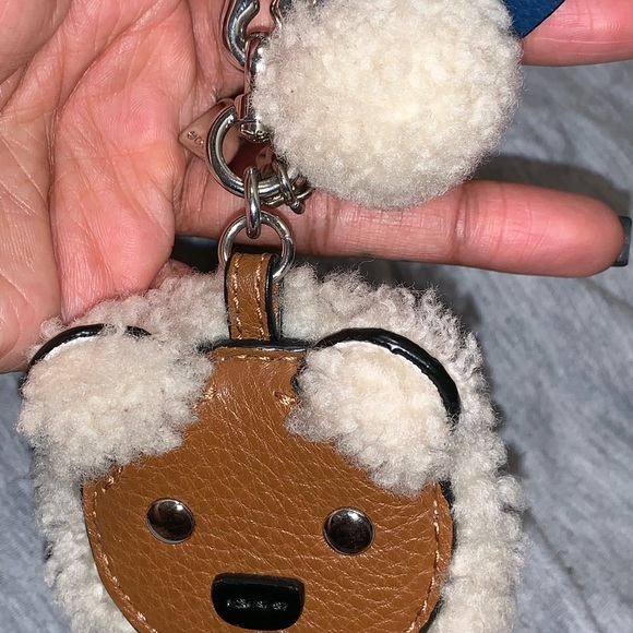 Leather and shearling coach bag w/ keychain - Picture 5 of 5